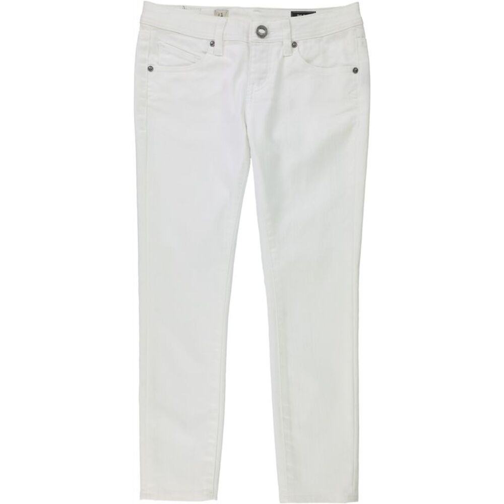 Volcom Womens Hot Crop Tapered Skinny Jeans, White, Juniors, 1, DM